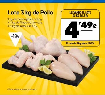 AhorraMas Lote 3kg de pollo oferta