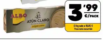 AhorraMas Atún claro en aceite de oliva virgen extra albo oferta