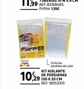 Leroy Merlin Aliante cajón persianas fabrica en españa ref. 82168485. pvp/m: 1,10€. 10, 29 kit aislante € de persianas ref. 18053315 oferta