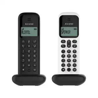 MediaMarkt Teléfono - alcatel d285, dúo, inalámbrico, identificación de llamadas, negro/blanco oferta