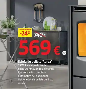 Bauhaus Estufa de pellet aurea oferta