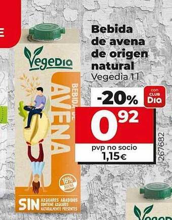 Dia Bebida de avena de origen natural oferta
