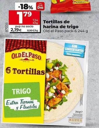 Dia Tortilla de harina de trigo oferta