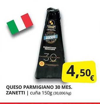 Supermercados MAS Queso parmigiano 30 mes. zanetti oferta