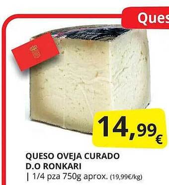 Supermercados MAS Queso oveja curado d.o. ronkari oferta
