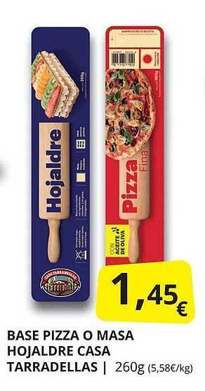 Supermercados MAS Base pizza o masa hojaldre casa tarradellas oferta
