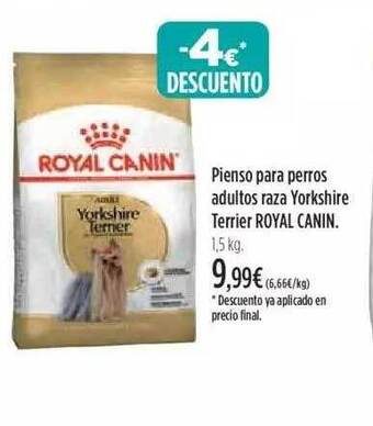 El Corte Inglés Pienso para perros adultos raza yorkshire terrier royal canin oferta
