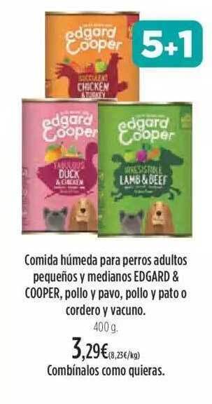 El Corte Inglés Comida húmeda para perros adultos pequeños y medianos edgard & cooper pollo y pavo pollo y pato o cordero y vacuno oferta