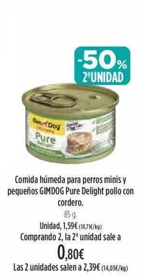 El Corte Inglés Comida húmeda para perros minis y pequeños gimdog pure delight pollo con cordero oferta