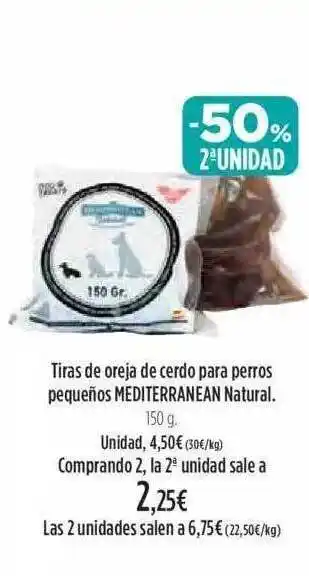 El Corte Inglés 50% dte 2a unitat tiras de oreja de cerdo para perros pequeños mediterranean natural1 oferta
