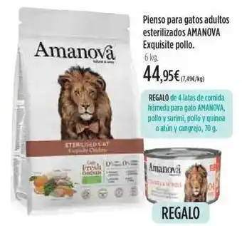 El Corte Inglés Pienso para gatos adultos esterilizados amanova exquisite pollo oferta
