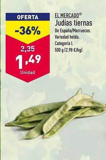 ALDI El mercado judías tiernas oferta