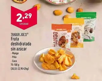 ALDI Trader joe's fruta deshidratada sin azúcar oferta