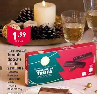 ALDI Flor de navidad turrón de chocolate trufado y avellanas oferta