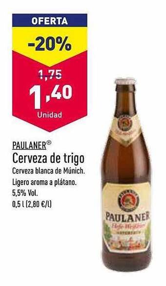 ALDI Paulaner cerveza de trigo oferta