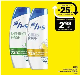 BM Supermercados H&s champú gama oferta