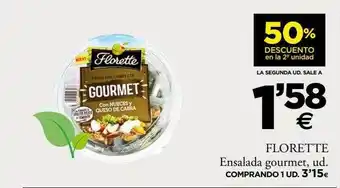 BM Supermercados 50% descuento en la 2a unidad florette ensalada gourmet oferta