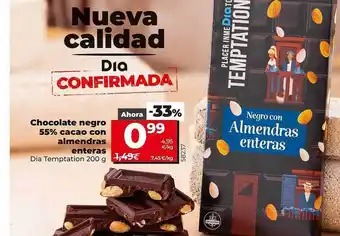 Dia Chocolate negro 55% cacao con almendras enteras oferta
