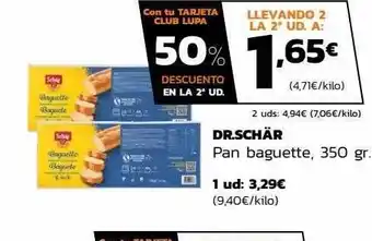 Supermercados Lupa Dr schär pan baguette oferta