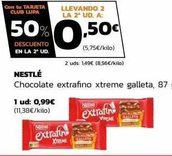 Supermercados Lupa Nestlé chocolate extrafino xtreme galleta oferta