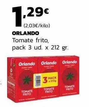 Supermercados Lupa Orlando tomate frito oferta