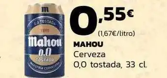 Supermercados Lupa Mahou cerveza 0.0 tostada oferta
