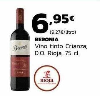 Supermercados Lupa Beronia vino tinto crianza d.o. rioja oferta