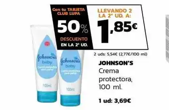 Supermercados Lupa Johnson's crema protectora oferta