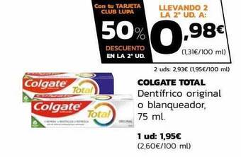 Supermercados Lupa Colgate total dentifrico original o blanqueador oferta