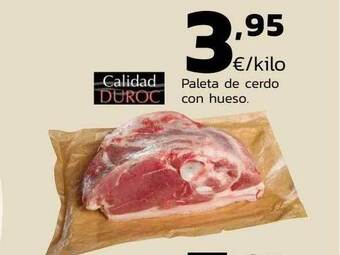 Supermercados Lupa Paleta de cerdo con hueso calidad duroc oferta