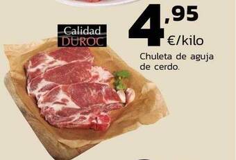 Supermercados Lupa Chuleta de aguja de cerdo calidad duroc oferta