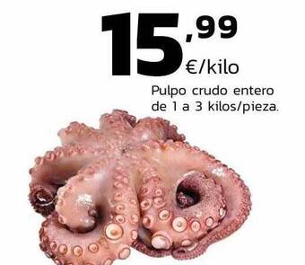 Supermercados Lupa Pulpo crudo entero de 1 a 3 kilos pieza oferta