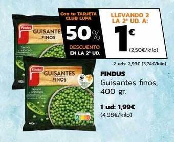 Supermercados Lupa Findus guisantes finos oferta