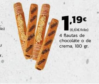 Supermercados Lupa 4 flautas de chocolate o de crema oferta