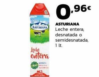 Supermercados Lupa Asturiana leche entera desnatada o semidesnatada oferta