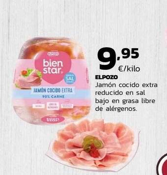 Supermercados Lupa Elpozo jamón cocido extra reducido en sal bajo en grasa libre de alérgenos oferta