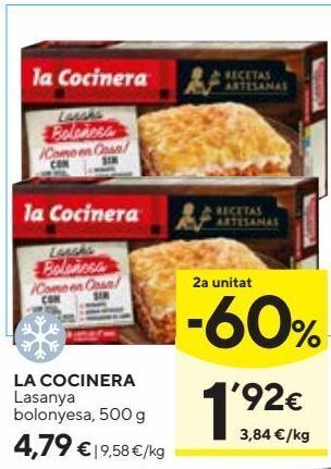Caprabo Lasaña la cocinera oferta