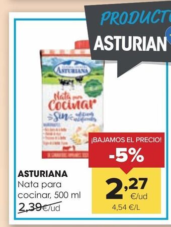 Autoservicios Familia Asturiana nata para cocinar oferta