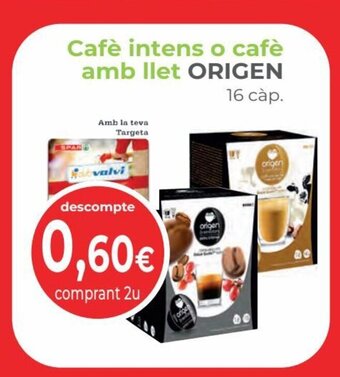 Valvi Supermercats Cafe Intens O Cafe Amb Llet Origen oferta