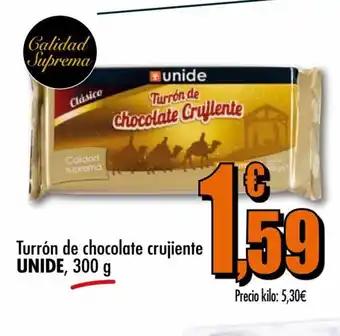 UDACO Turron De Chocolate Crujiente Unide, 300 g oferta