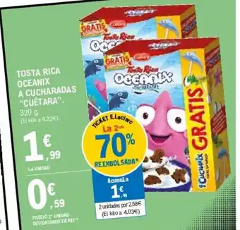 E.Leclerc "Cuètara" Tosta Rica Oceanix A Cucharadas 320g oferta