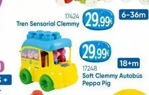 Todojuguete 17424 tren sensorial clemmy 29.99€ 29,99€ 18+m 17248 soft clemmy autobús peppa pig 6-36m oferta