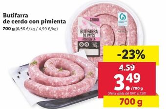 Lidl Butifarra oferta
