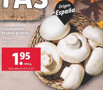 Lidl Champiñón blanco grande oferta