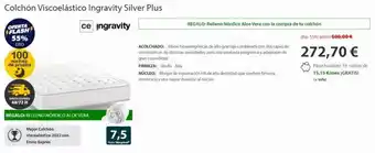 Colchón Exprés 100 noches de prueba envio expres 48/72 h regalo: relleno nórdico aloe vera colchón viscoelástico ingravity silver plus oferta
