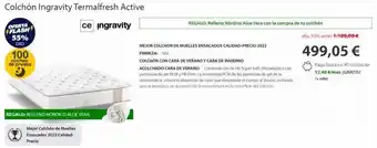 Colchón Exprés Colchón ingravity termalfresh active oferta flash ce ingravity 55% dto 100 noches de prueba regalo: relleno nórdico al oferta