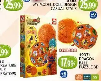 Todojuguete 25,99€ puzzle 30 @ reversible 17.99€ +6 años +6 anos 19371 dragon ball puzzle 3d mapa 55 toys oferta