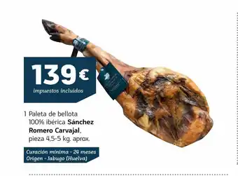 HiperDino Paleta ibérica de bellota sánchez romero carvajal oferta