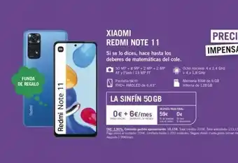 Yoigo Funda de regalo redmi redmi note 11 xiaomi redmi note 11 si se lo dices, hace hasta los deberes de matemáticas del cole. oferta