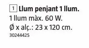 Bauhaus Colgante 1 luz oferta